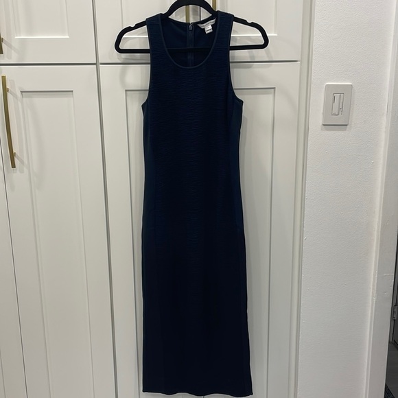Dianne Von Furstenberg Teyla Navy Blue Midi Dress - Picture 1 of 14
